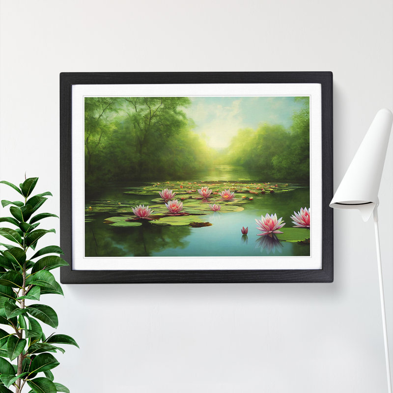 Special Water Lily Pond - Framed Print, Black Frame, 46cm H x 64cm W
