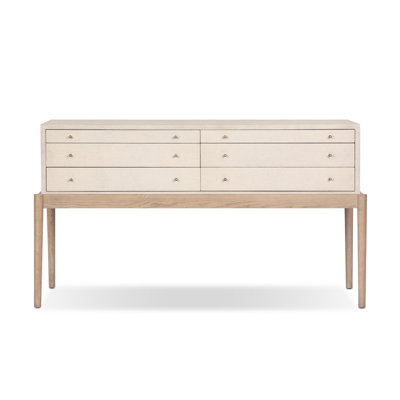 Console Table-Beige Painted Linen