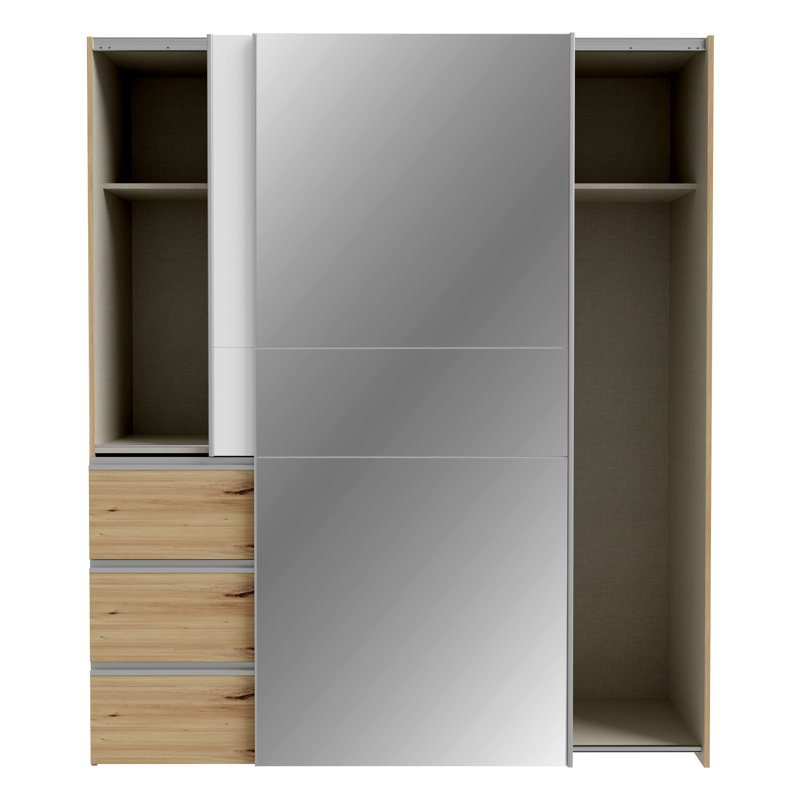 Kavalli 2 Sliding Wardrobe, Artisan Oak/White