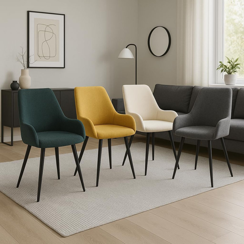 Upholstered Dining Chair, GREY, GREY