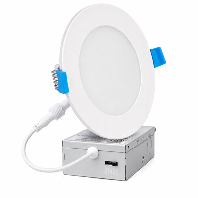 Luminaire encastré DEL ultramince Euri Lighting de 10 cm (4 po), 10 W, 600 lm, équivalent à 60 W, température de couleur de 5 CCT, homologué IC, JA8, ETL