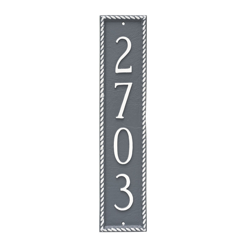 Franklin 5-Line Wall Address Plaque, Black/Silver