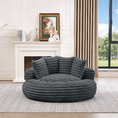 Wingback Bean Bag Chair – Corduroy, 350 lbs, Compression-Molded Foam