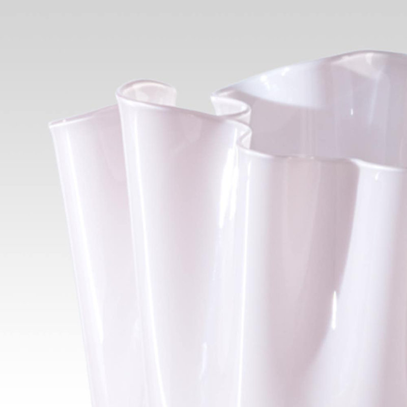 Venini Fazzoletto Vase, Pink, 12.2" H x 9.06" W x 9.06" D
