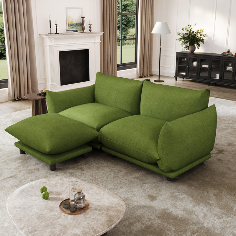 Canapé modulaire rembourré pour salon, Vert