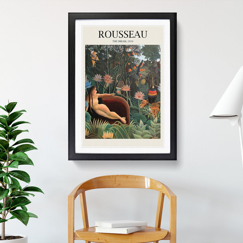 The Dream by Henri Rousseau - Picture Frame Painting, 36cm H x 27cm W x 2cm D, Black Framed