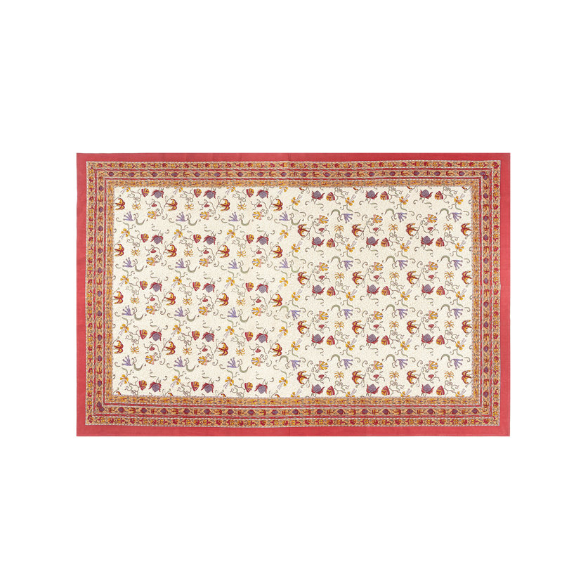 Clowe Tablecloth, 59" W x 86" L, Blue/Red