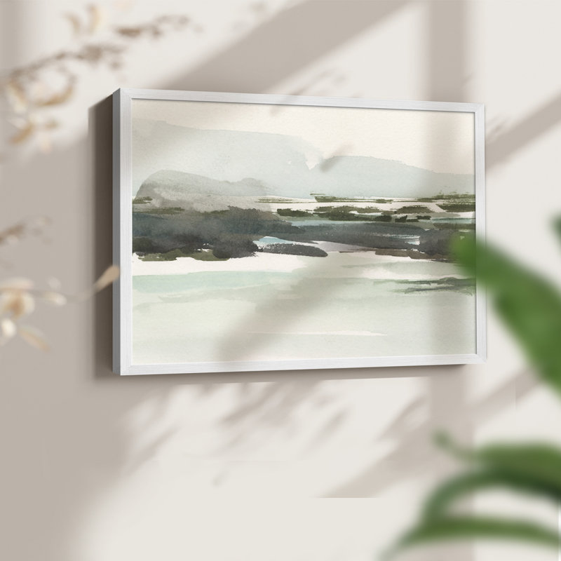 Turquoise Marsh I -Framed Print - Restickable, 8" H x 10" W, White