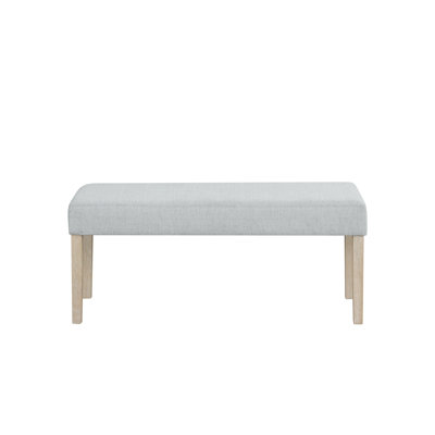 Banc de salle à manger rembourré gris, siège en bois de hauteur standard, mobilier de style contemporain | Idée de cadeau