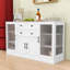 Buffet Buffet avec tablettes réglables, prise de courant, 4 portes et 2 tiroirs-2072315765
