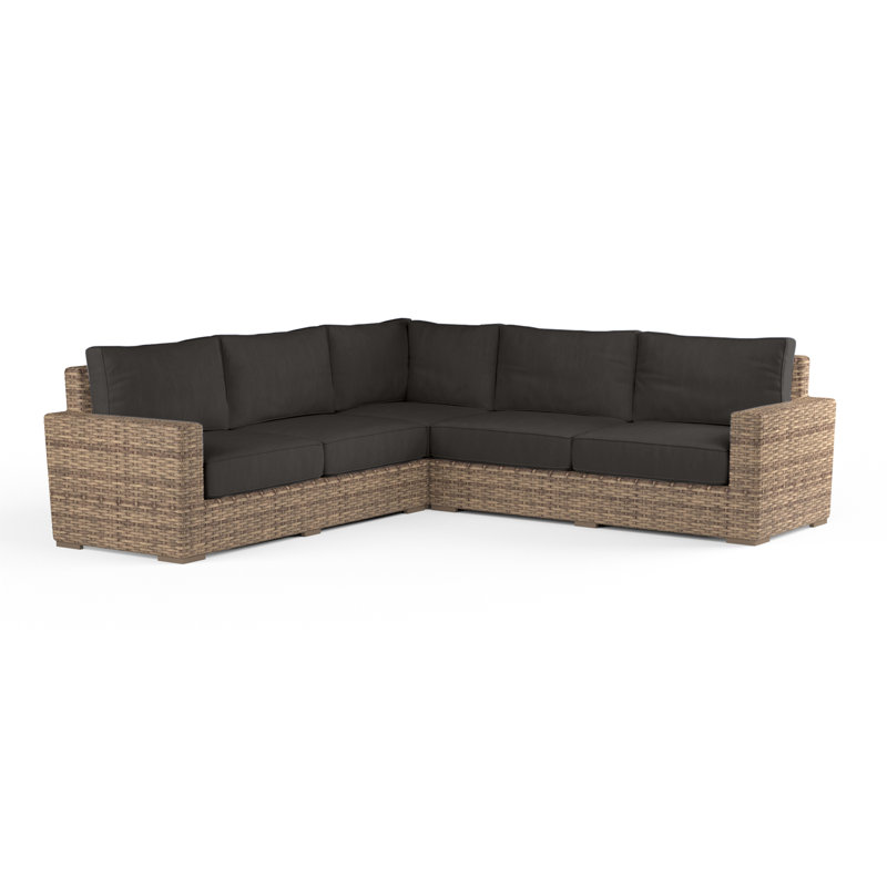 Havana Outdoor 5 - Seat Patio Sectional, Spectrum Carbon Sunbrella®