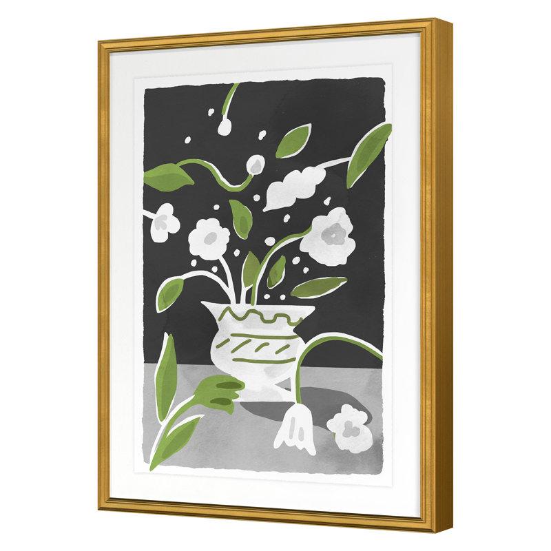 Peterloon Squatty Print by Dana Gibson, Gold, 24" H x 17" W x 1" D