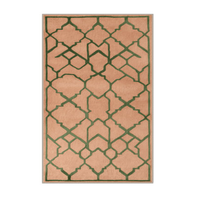 Machine Washable Trellis Brown Area Rug