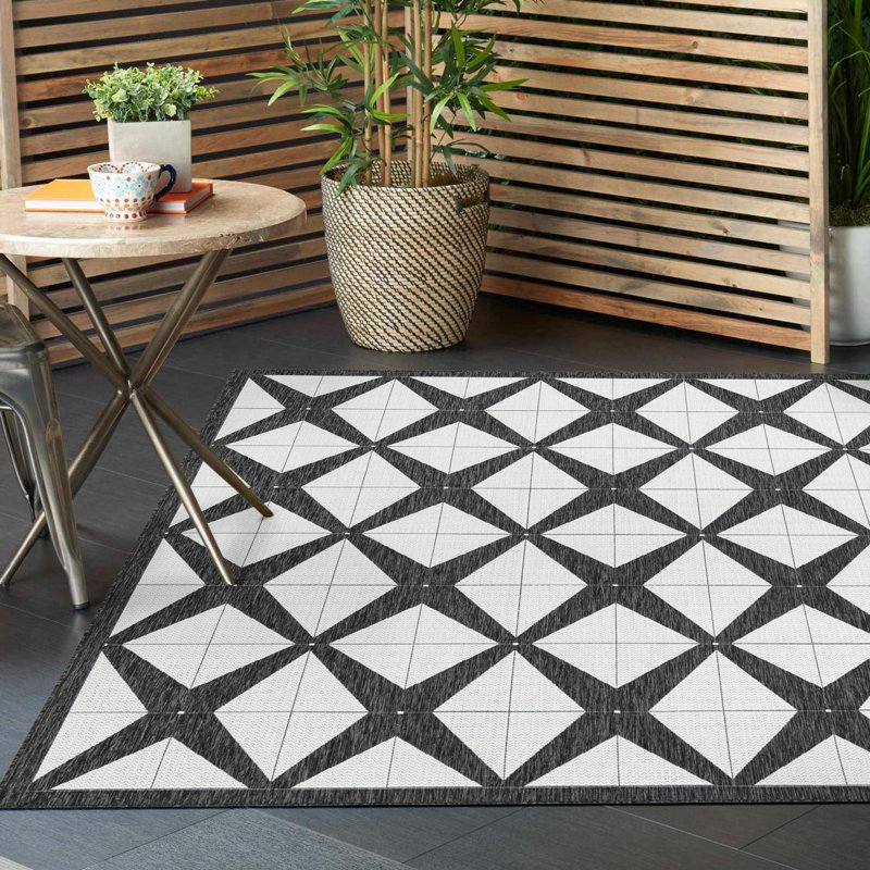 Outdoor Modern Indoor/Outdoor Area Rug, Square 13'1"