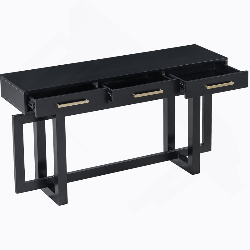 Console élégante avec trois tiroirs, table d'entrée très longue pour un placement polyvalent dans n'importe quelle pièce de votre maison