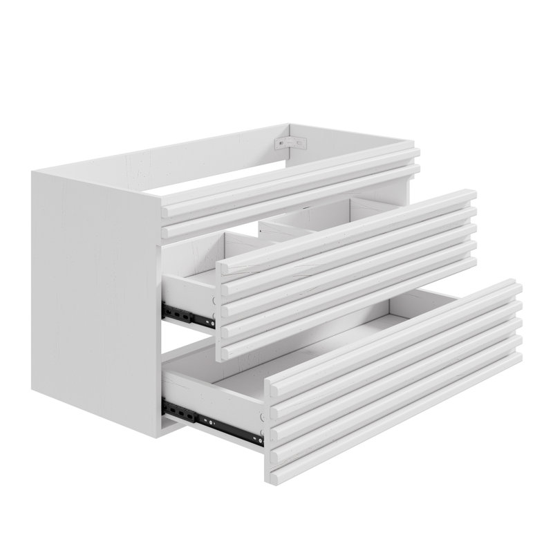 Base de meuble-lavabo simple 36 po, lavabo non inclus, Blanc