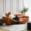 Canapé inclinable électrique en cuir véritable 85,25 po Niyam-692379321