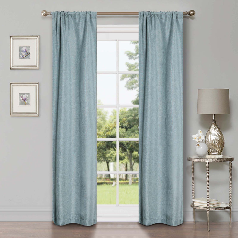 Panneau de rideau obscurcissant 100% polyester, L 26 po x L 84 po, Sarcelle