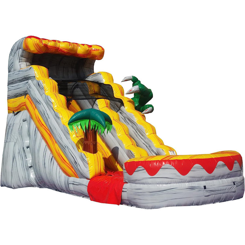 Glissade d'eau JumpOrange de 15 pi de qualité commerciale avec piscine Splash T-Rex