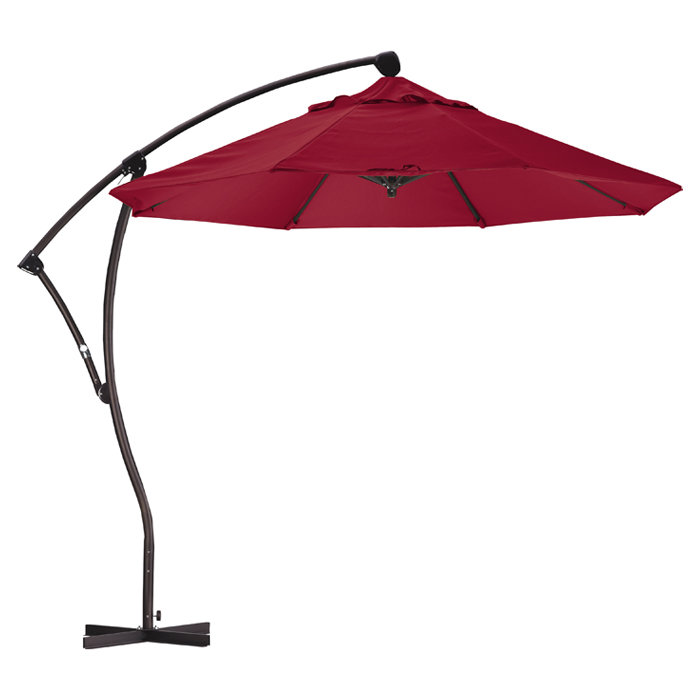 Parasol de marché 9 'Cantilever, Toile Sunbrella® rouge Jockey