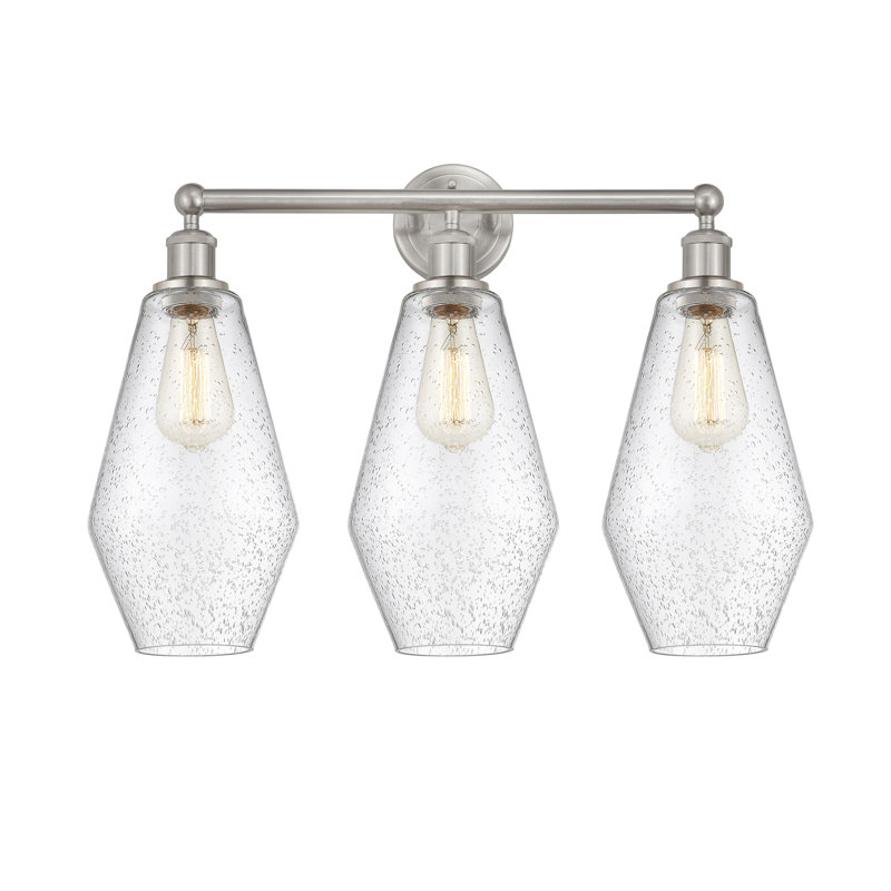 Éclairage pour salle de bain 3 lumières à intensité variable, Bullé, Nickel satiné