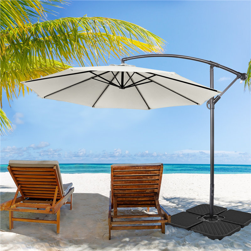 Parasol suspendu d'extérieur 10 pi Brunet, Crème