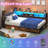 Corner Bed Frame with 2 Drawers and Storage Bookcase, Daybed with Charging Station and LED Lights-887620061