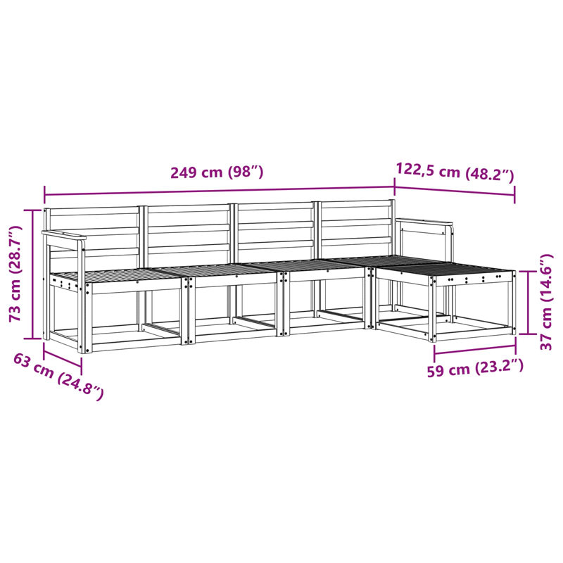 249cm Wide Patio Sofa, 5