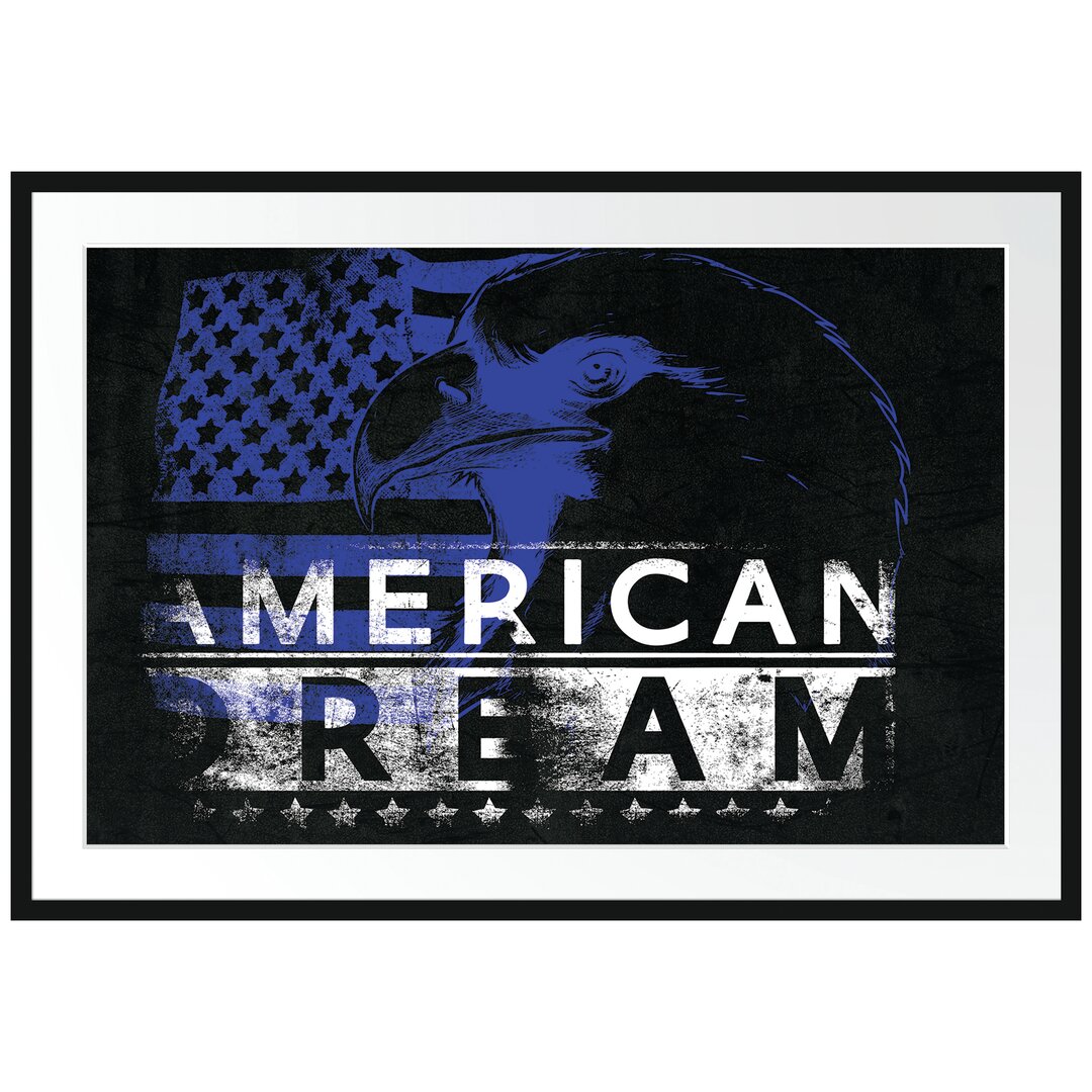 Gerahmtes Poster American Dream Schwarz