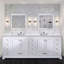 Meuble-lavabo double 84 po x 22 po profondeur, comptoir en quartz blanc-46124953-46124954