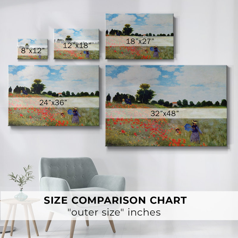 Poppies by Monet-Gallery Wrapped Canvas, 40" H x 60" W