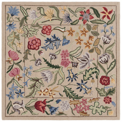 Lounes Hand Tufted Wool Floral Rug