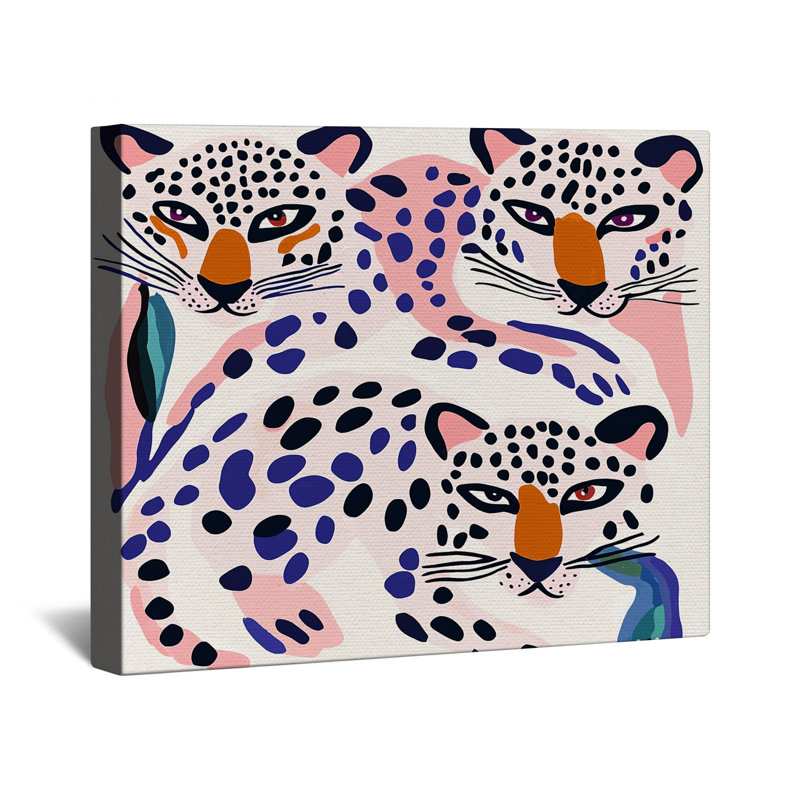 Abstract Leopards Illustration Canvas Gallery Wrap in Many Sizes, 20 po x 24 po