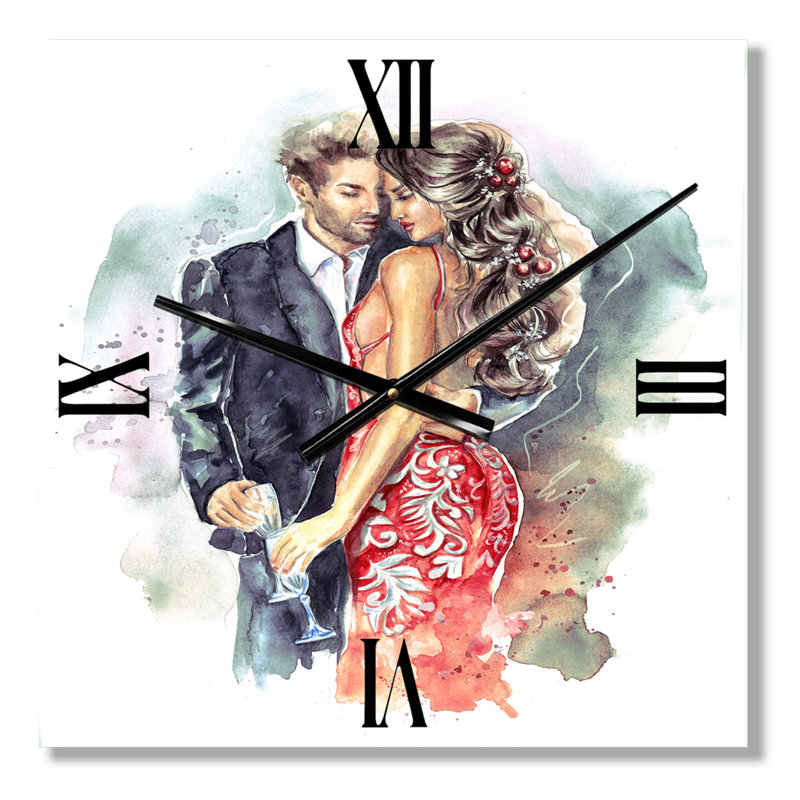 Horloge murale romantique Couple Ith, Moyen