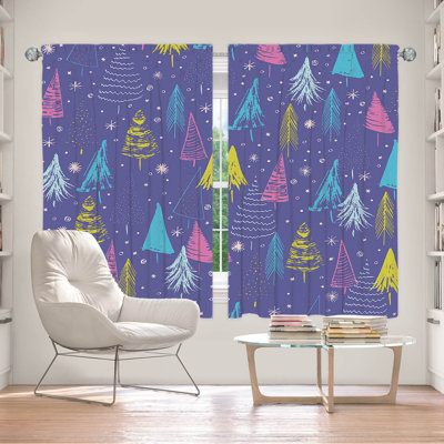 Paire de rideaux obscurcissant en polyester Helfried