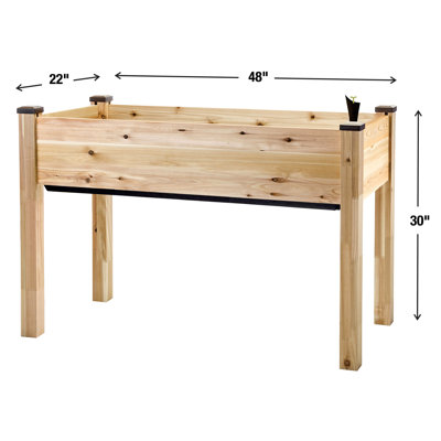 Gracie Oaks Self-Watering Cedar Planter (22 X 48 X 30"H)
