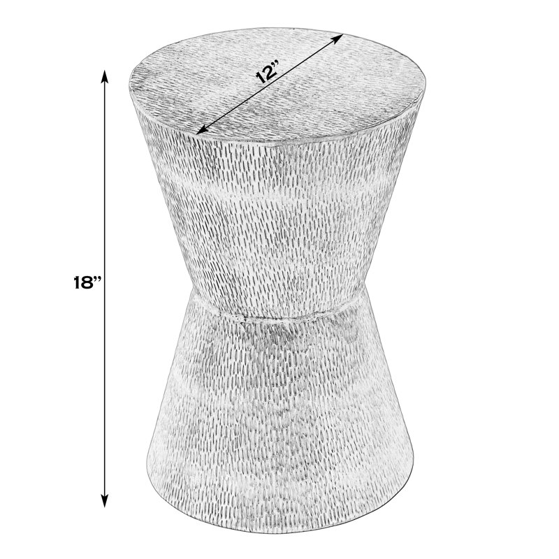 Flen 12 in. W Round Aluminum Modern End Table