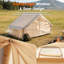 Tente de camping gonflable pour 4 à 6 personnes, tente gonflable imperméable avec grandes portes en filet et lanterneau