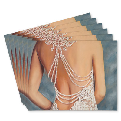 Wedding Dress Polyester Eiver Set of 6 - Home Decor