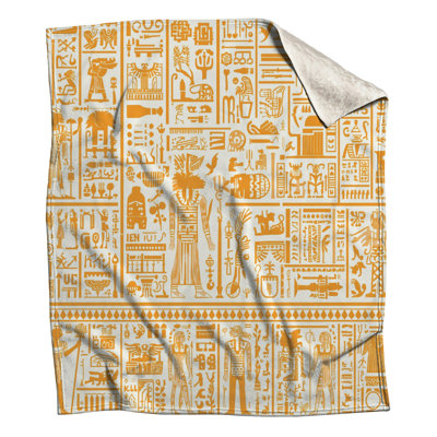 Egyptian Hieroglyphs Illustration Blankets
