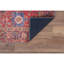 Tapis oriental en polyester rouge / mauve tissé à la machine saura-784466700