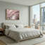 Art mural sur toile de fleurs de cerisier rose sur un lac-1678283976