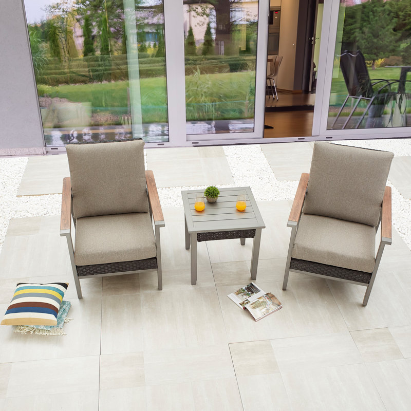 Bertolde 2 - Person Patio Conversation Set with Cushions