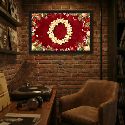 Motif décoratif de Noël couronne de maïs soufflé