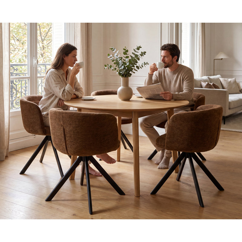 48cm H Upholstered Side Chair, Brown, 4