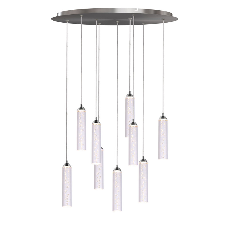 Luminaire suspendu cylindrique à DEL 9 lumières Ardrie, H 8,7 po x l 1,8 po x P 1,8 po
