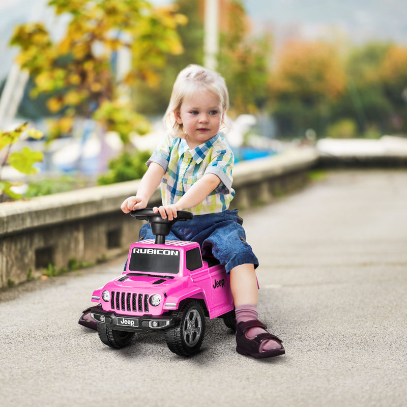Pink Toddler Ride-On Jeep with Engine Sounds and Storage