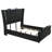 Black LED Upholstered Queen Wingback Bed Statement Headboard