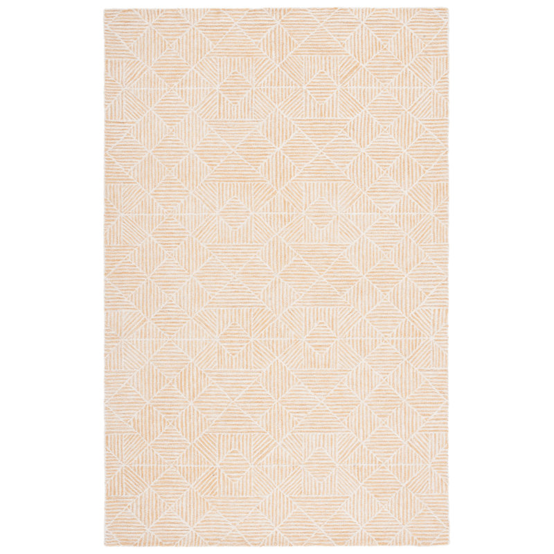 Tapis géométrique en laine touffeté à la main 0,8 po Hoopeston, Rectangle 4 pi x 6 pi