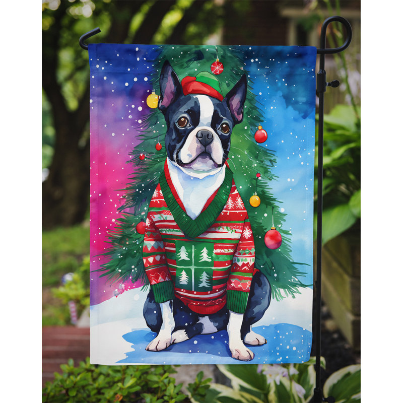 Polyester double face Noël, H 15,5 po x l 11,25 po
